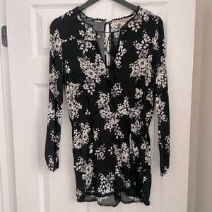 Floral black romper